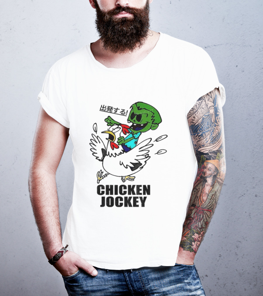 Zombie Chicken Jockey Exclamation Anime T-Shirt