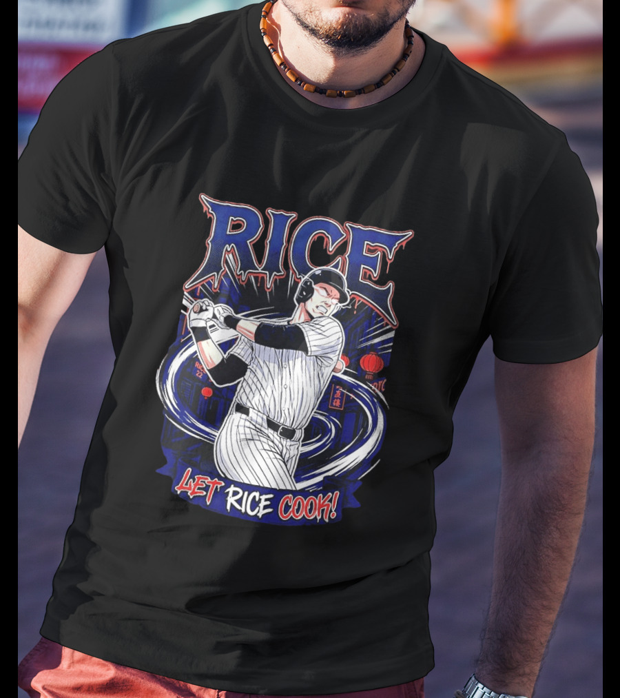 Rice Let Rice Cook New York Yankees Baseball Cartoon T-Shirt