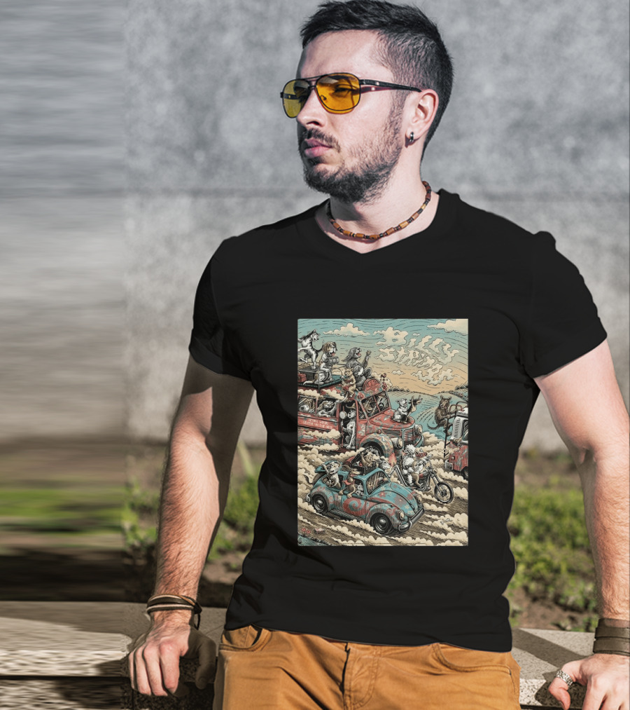 Billy Strings Bethel NY Event August 1 2026 Dylan Goldberger Bethel Woods Center Night 2 Psychedelic Animal Parade T-Shirt