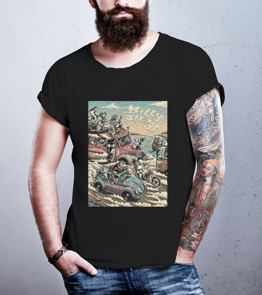 Billy Strings Bethel NY Event August 1 2026 Dylan Goldberger Bethel Woods Center Night 2 Psychedelic Animal Parade T-Shirt