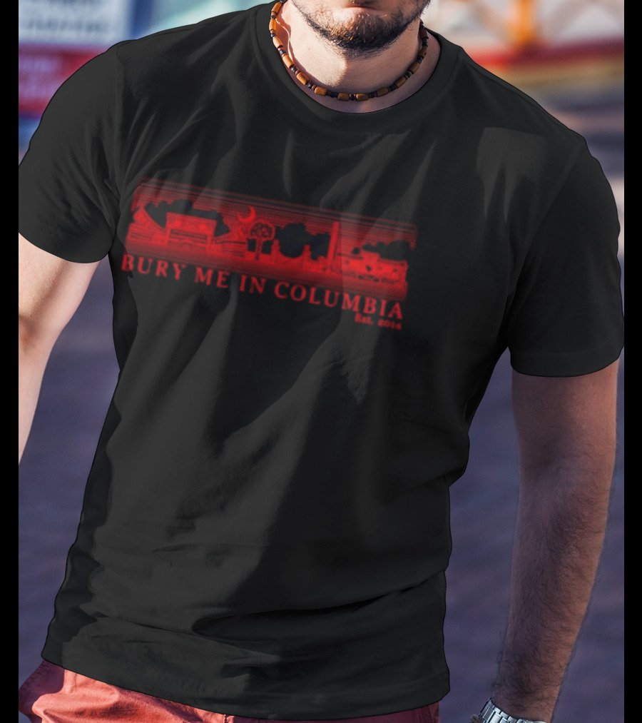 Bury Me In Columbia City Skyline Est 2014 Moon And Trees T-Shirt