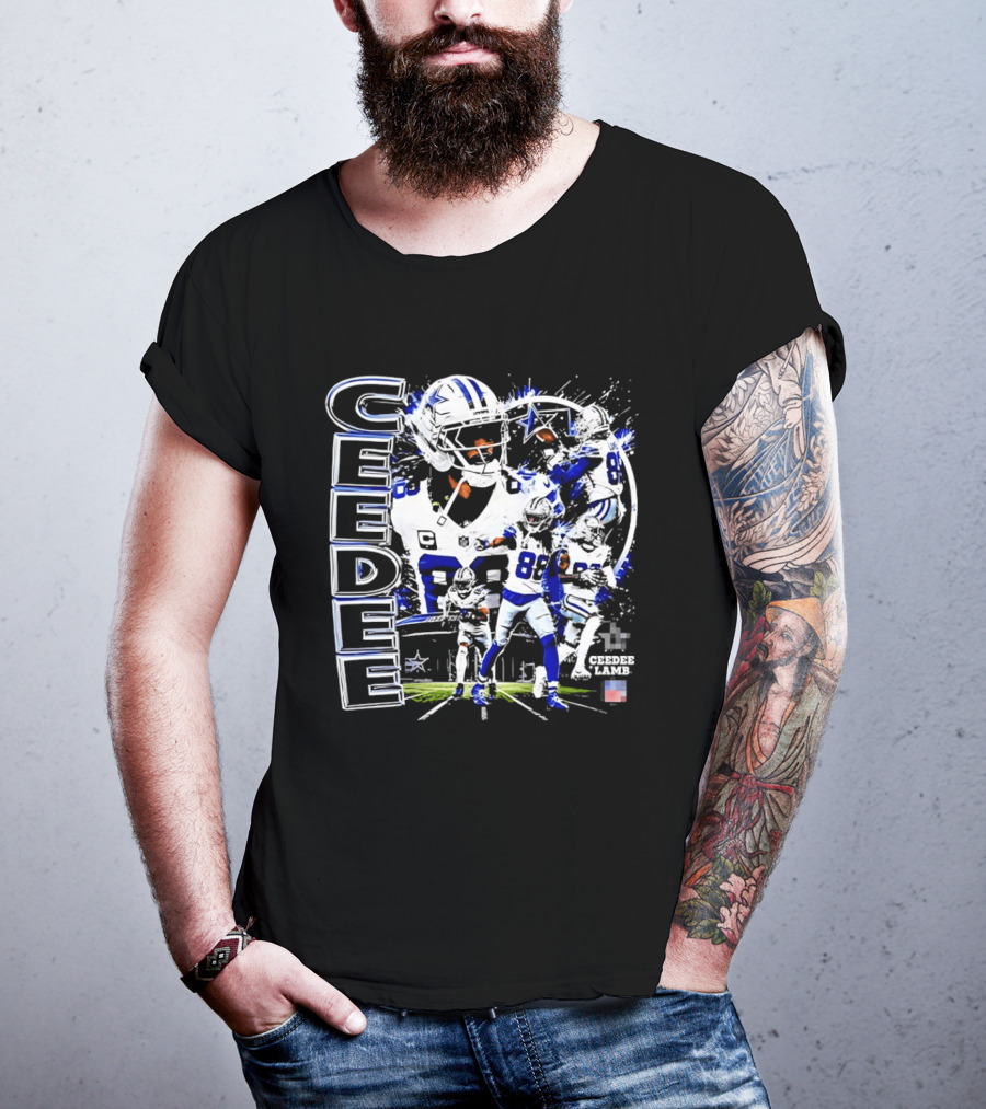 CeeDee Lamb No 88 Dallas Cowboys Collage Player Action T-Shirt