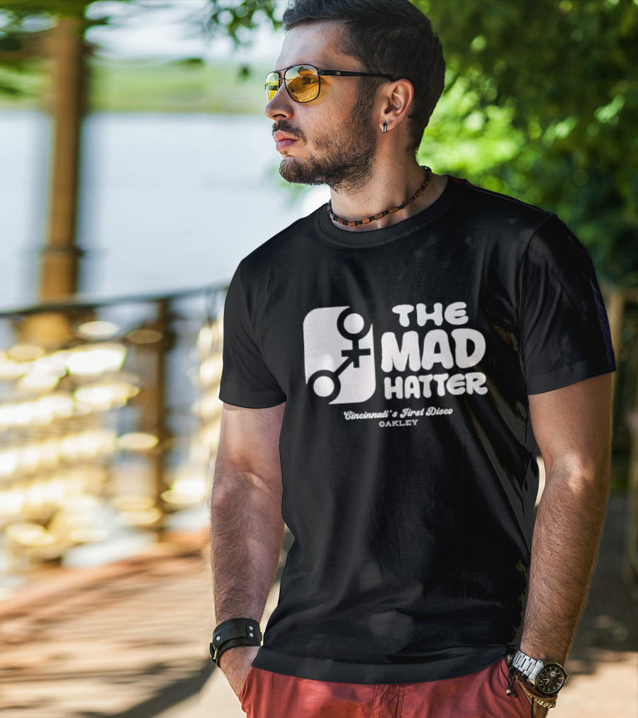 The Mad Hatter Cincinnati's First Disco Oakley T-Shirt