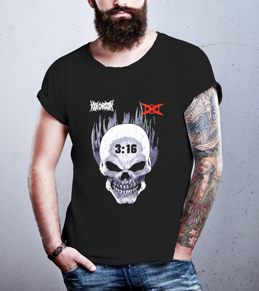 Ken Carson 3:16 Skull Stone Cold Steve Austin WWE T-Shirt