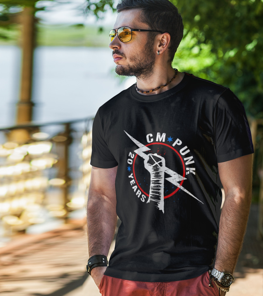CM Punk 20 Years Lightning Fist WWE T-Shirt
