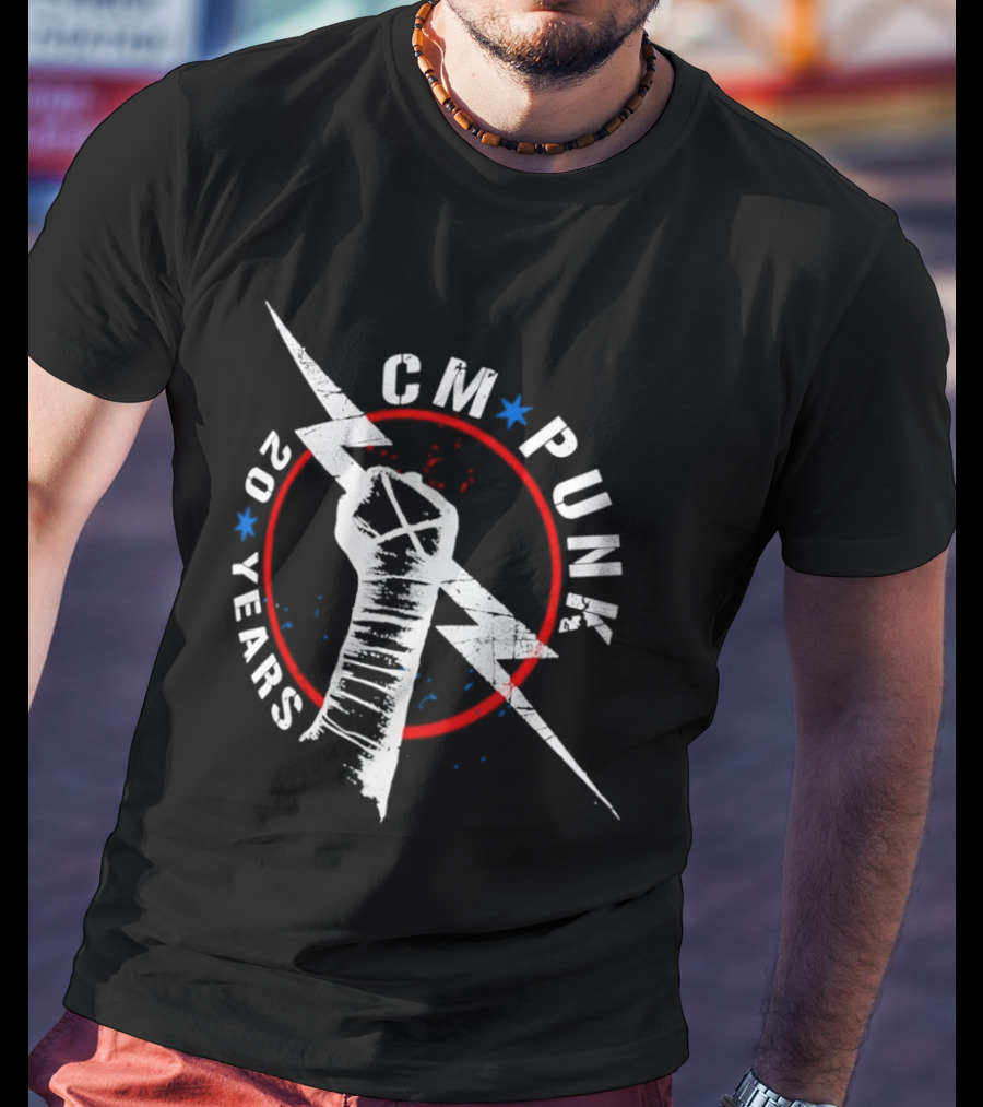 CM Punk 20 Years Lightning Fist WWE T-Shirt
