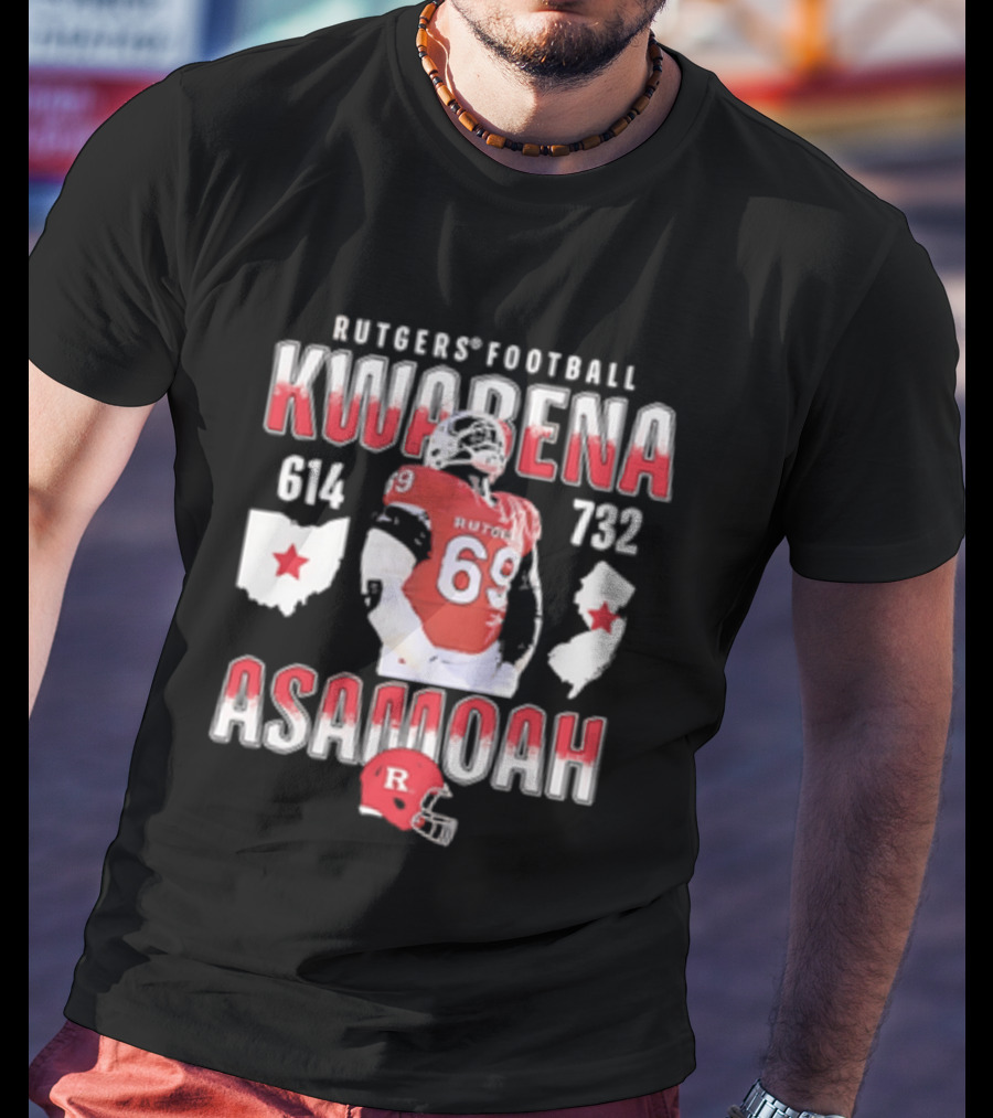 Kwabena Asamoah Rutgers Football 69 Ohio New Jersey 614 732 T-Shirt