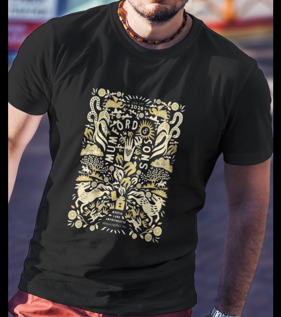 Mumford And Sons Prizefighter Tour Mystic Lake Amphitheater Minneapolis MN July 31 2026 T-Shirt