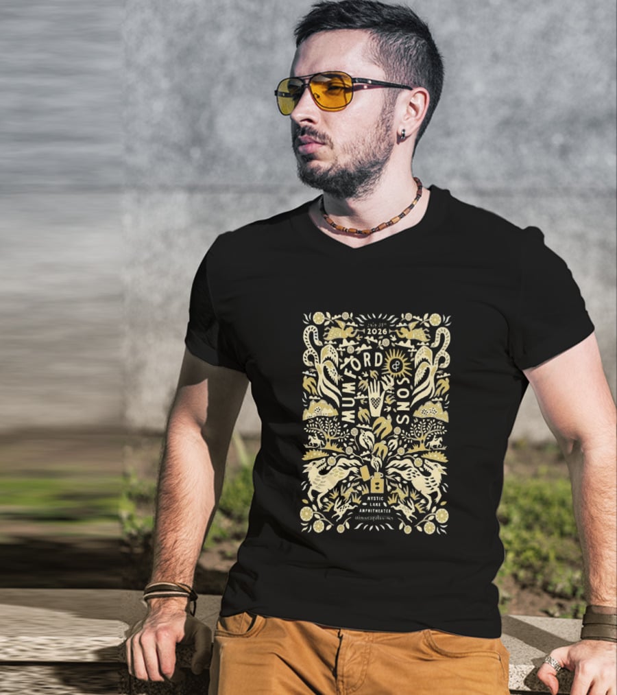 Mumford And Sons Prizefighter Tour Mystic Lake Amphitheater Minneapolis MN July 31 2026 T-Shirt