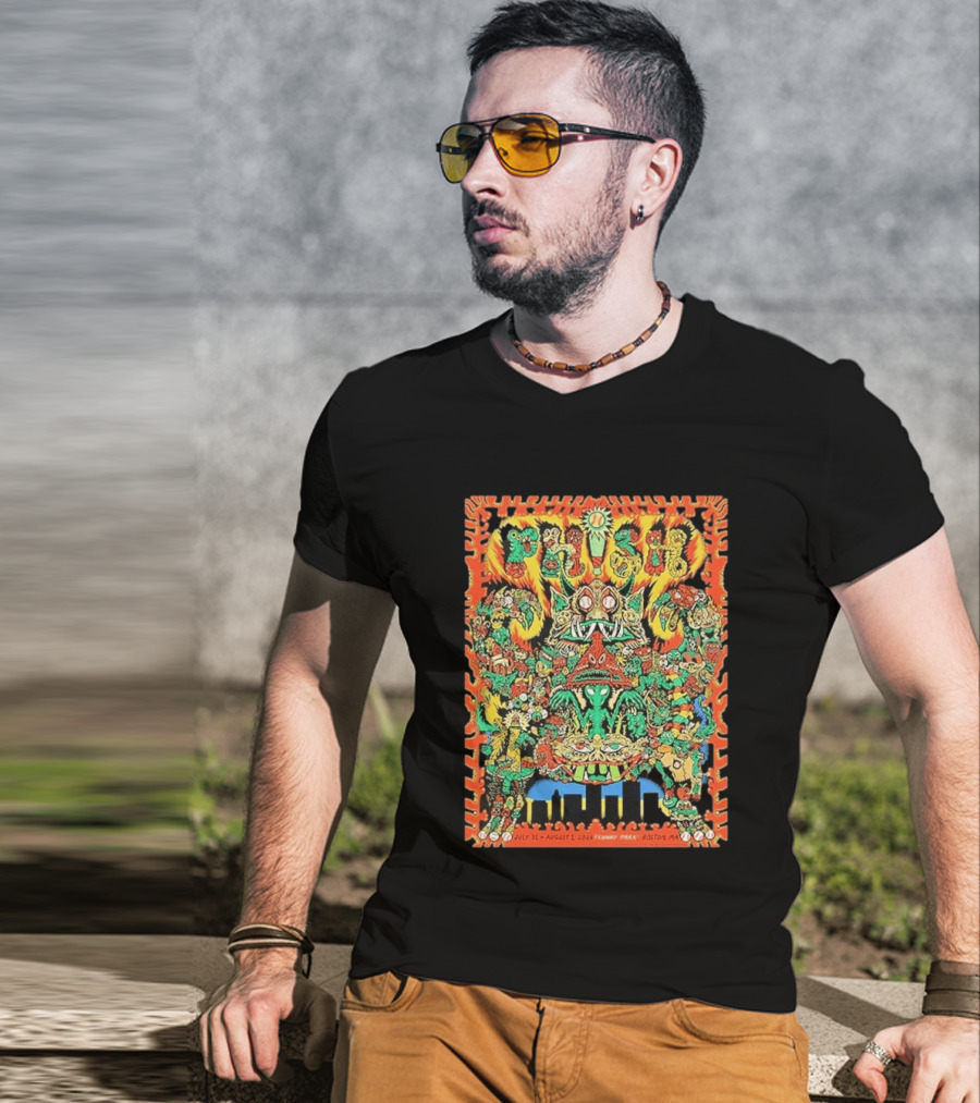 Phish Fenway Park Boston July 31 August 1 2026 Colorful Monster T-Shirt