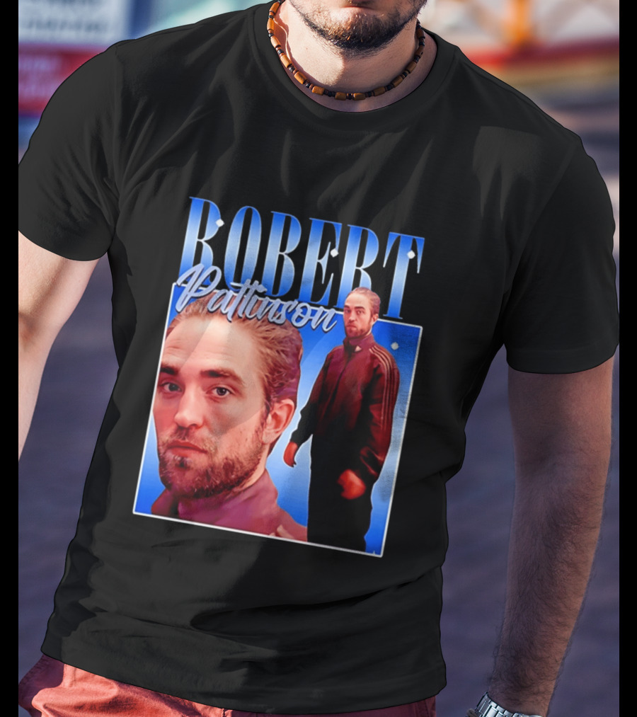 Robert Pattinson Standing Meme Blue Adidas Tracksuit T-Shirt