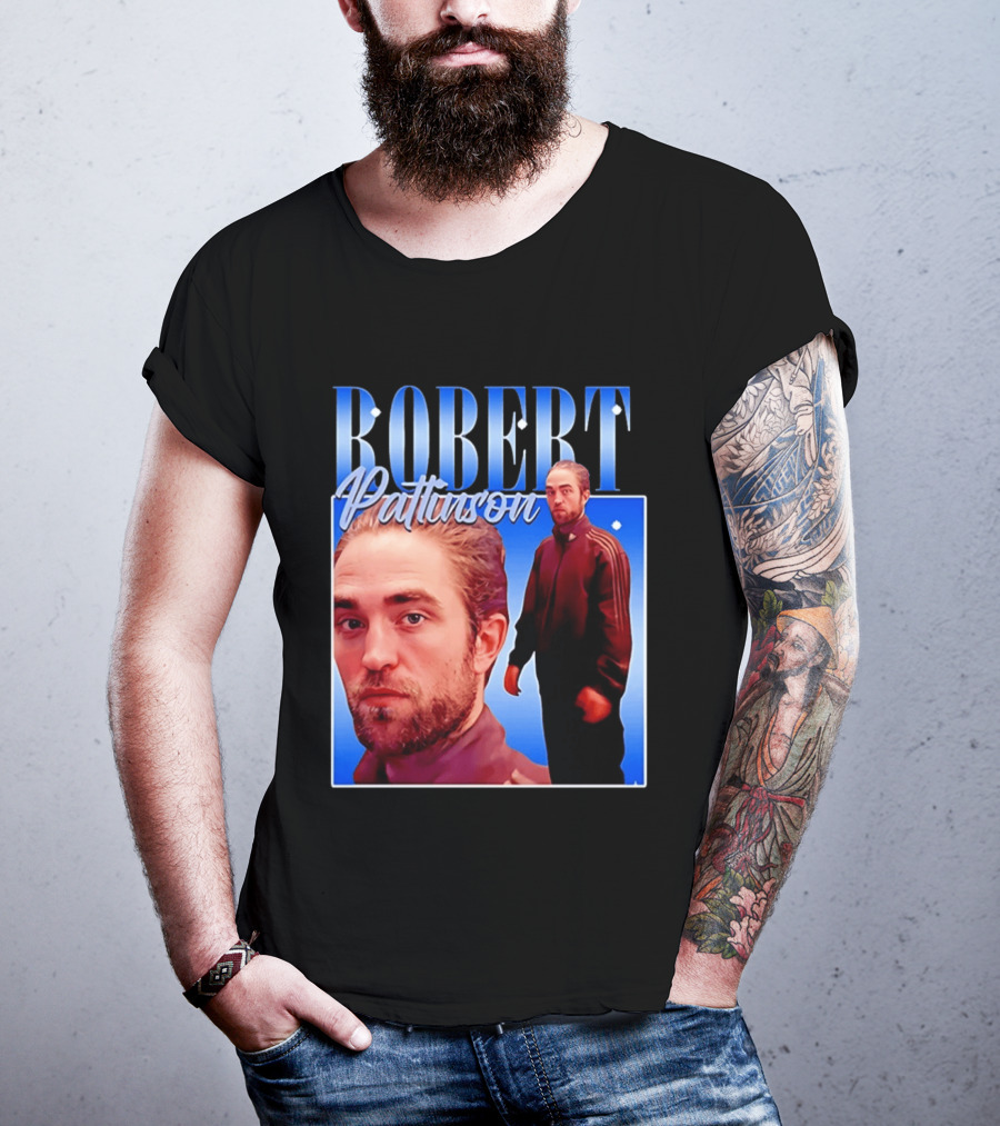 Robert Pattinson Standing Meme Blue Adidas Tracksuit T-Shirt
