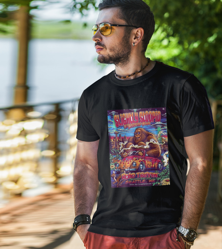 Slightly Stoopid Road Trippin Summer Tour 2026 Seattle WA July 31 Marymoor Park T-Shirt