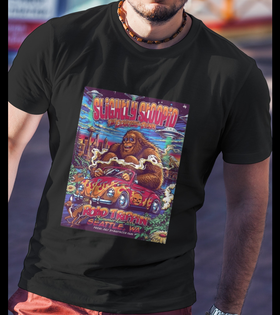 Slightly Stoopid Road Trippin Summer Tour 2026 Seattle WA July 31 Marymoor Park T-Shirt