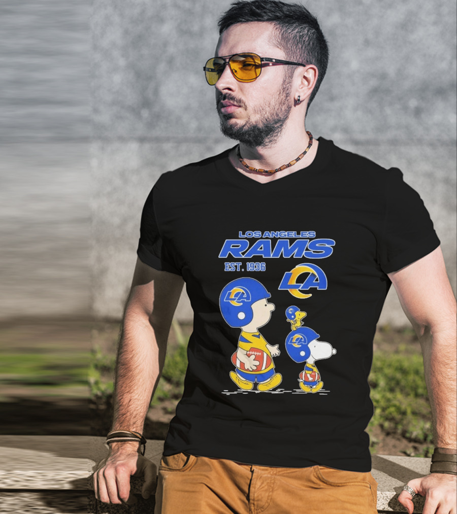 Snoopy Charlie Brown Los Angeles Rams 1936 Football Team LA T-Shirt