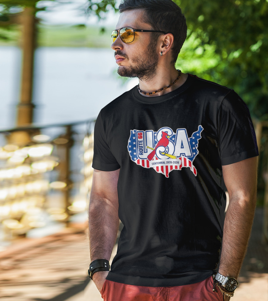 Route 66 USA Centennial 1926 2026 Springfield Cardinals T-Shirt