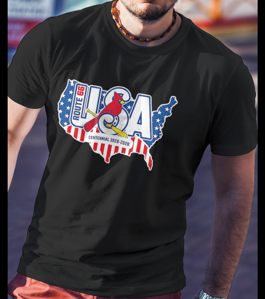 Route 66 USA Centennial 1926 2026 Springfield Cardinals T-Shirt