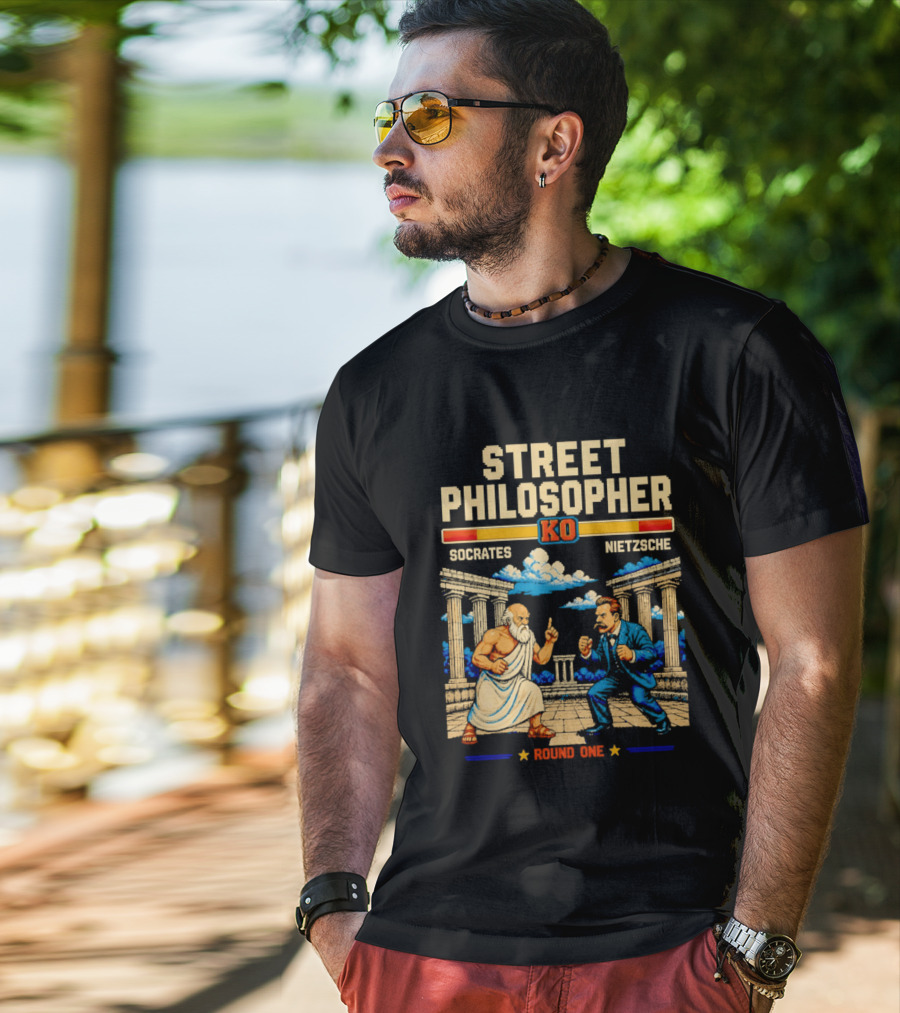 Street Philosopher KO Socrates Nietzsche Round One Colosseum Showdown T-Shirt