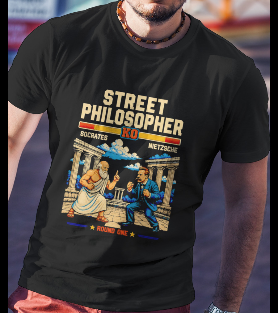 Street Philosopher KO Socrates Nietzsche Round One Colosseum Showdown T-Shirt