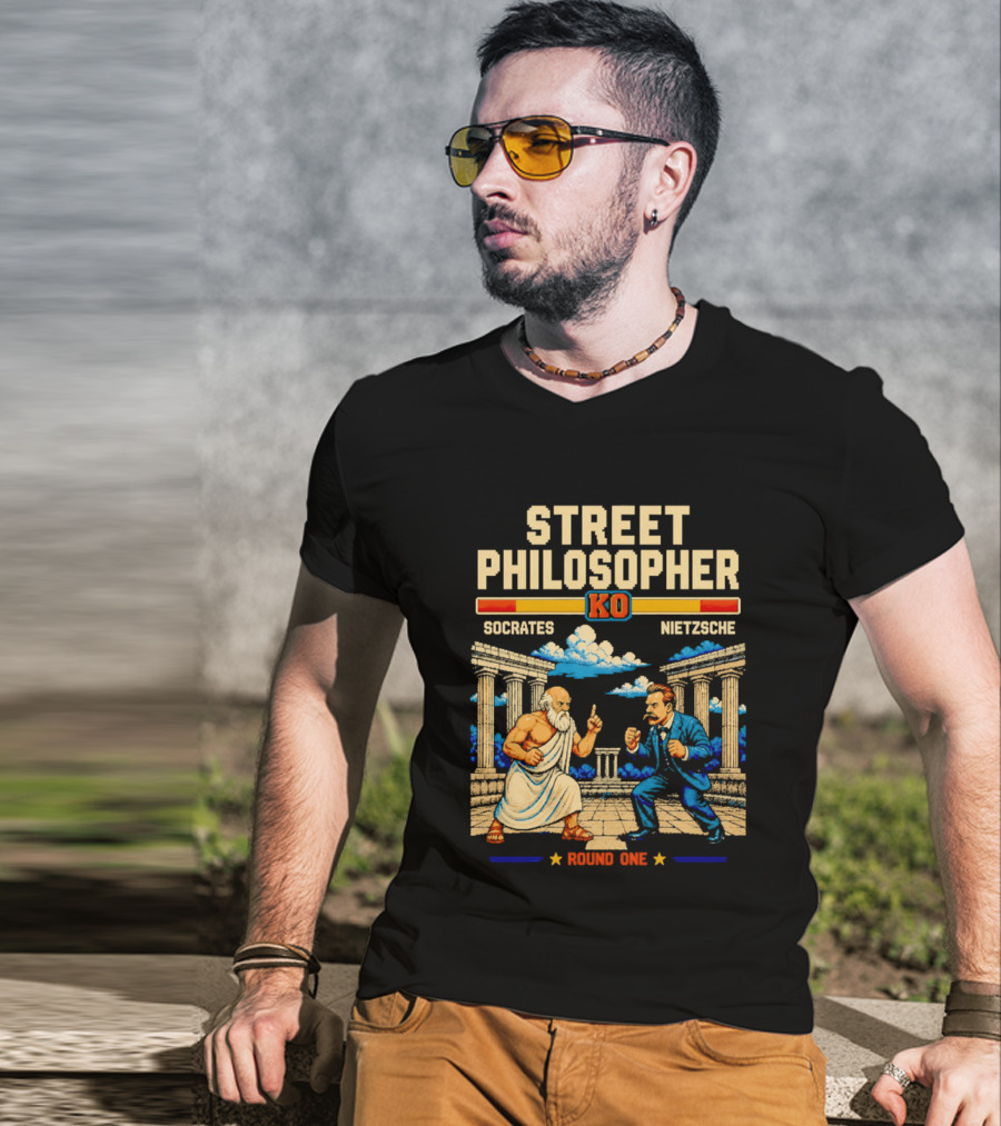 Street Philosopher KO Socrates Nietzsche Round One Colosseum Showdown T-Shirt