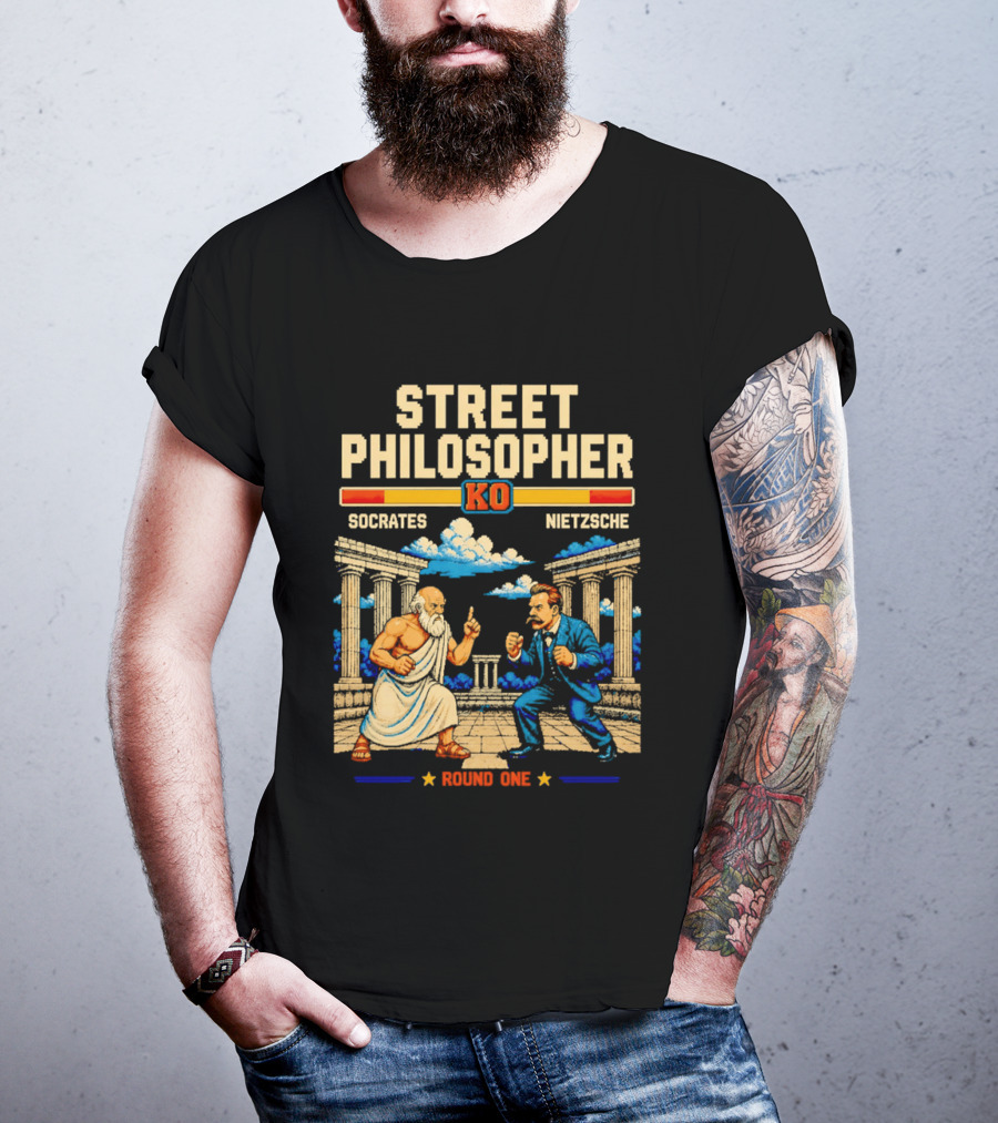 Street Philosopher KO Socrates Nietzsche Round One Colosseum Showdown T-Shirt