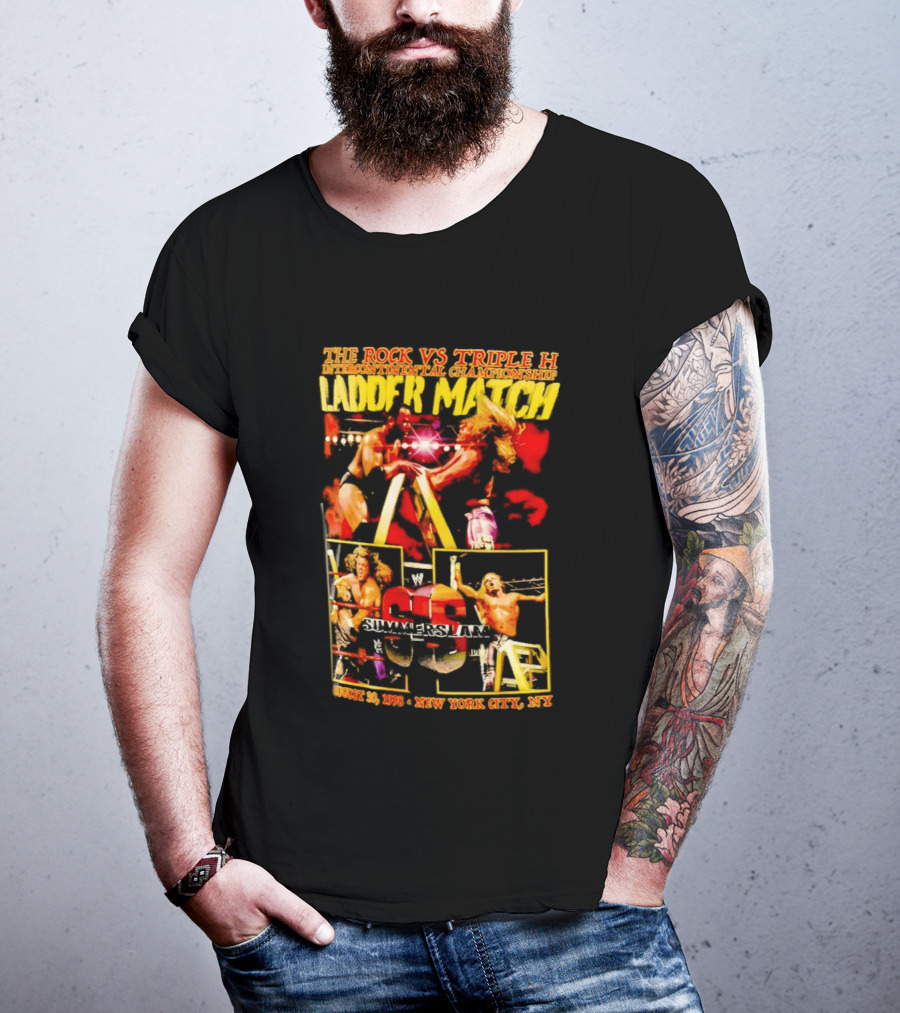WWE SummerSlam 1998 The Rock Vs Triple H Ladder Match Intercontinental Championship New York City T-Shirt