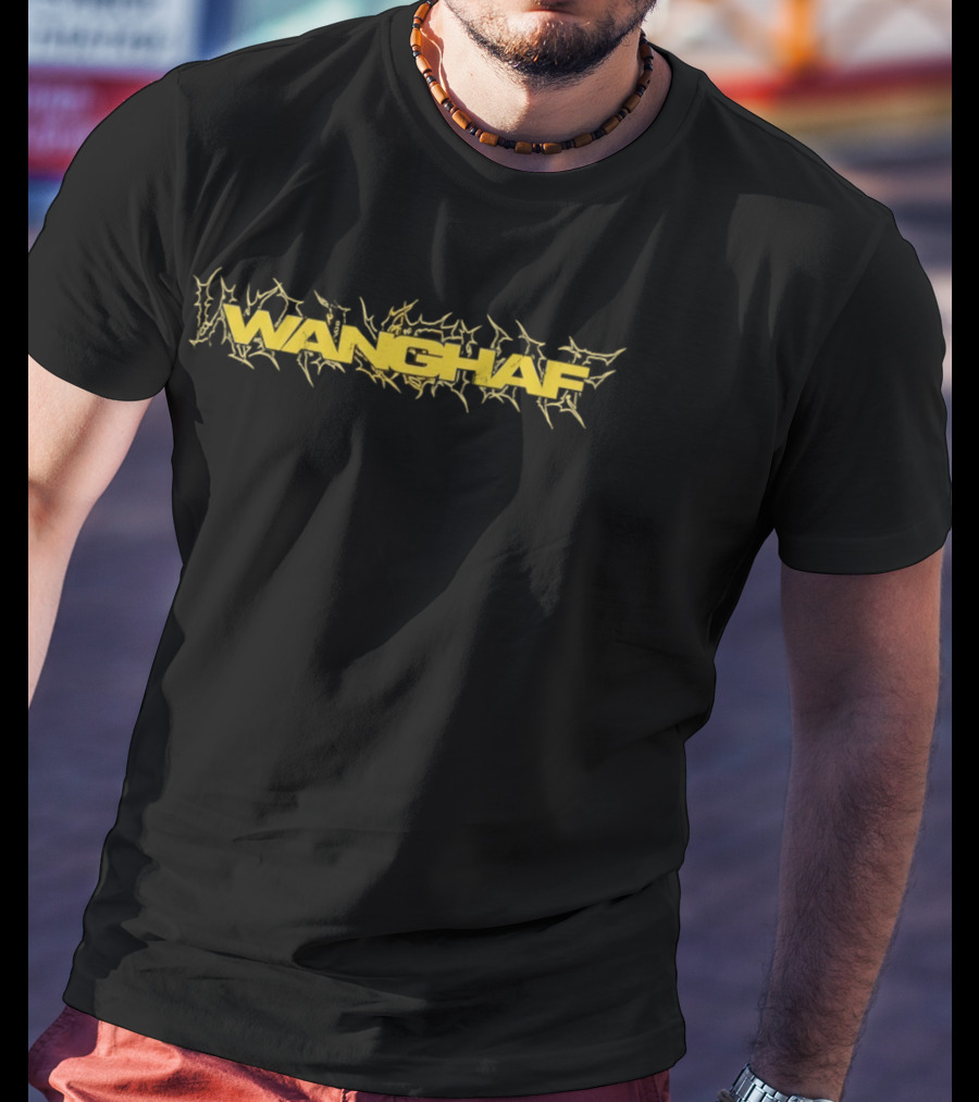 Wanghaf Bold Yellow Text With Tribal T-Shirt