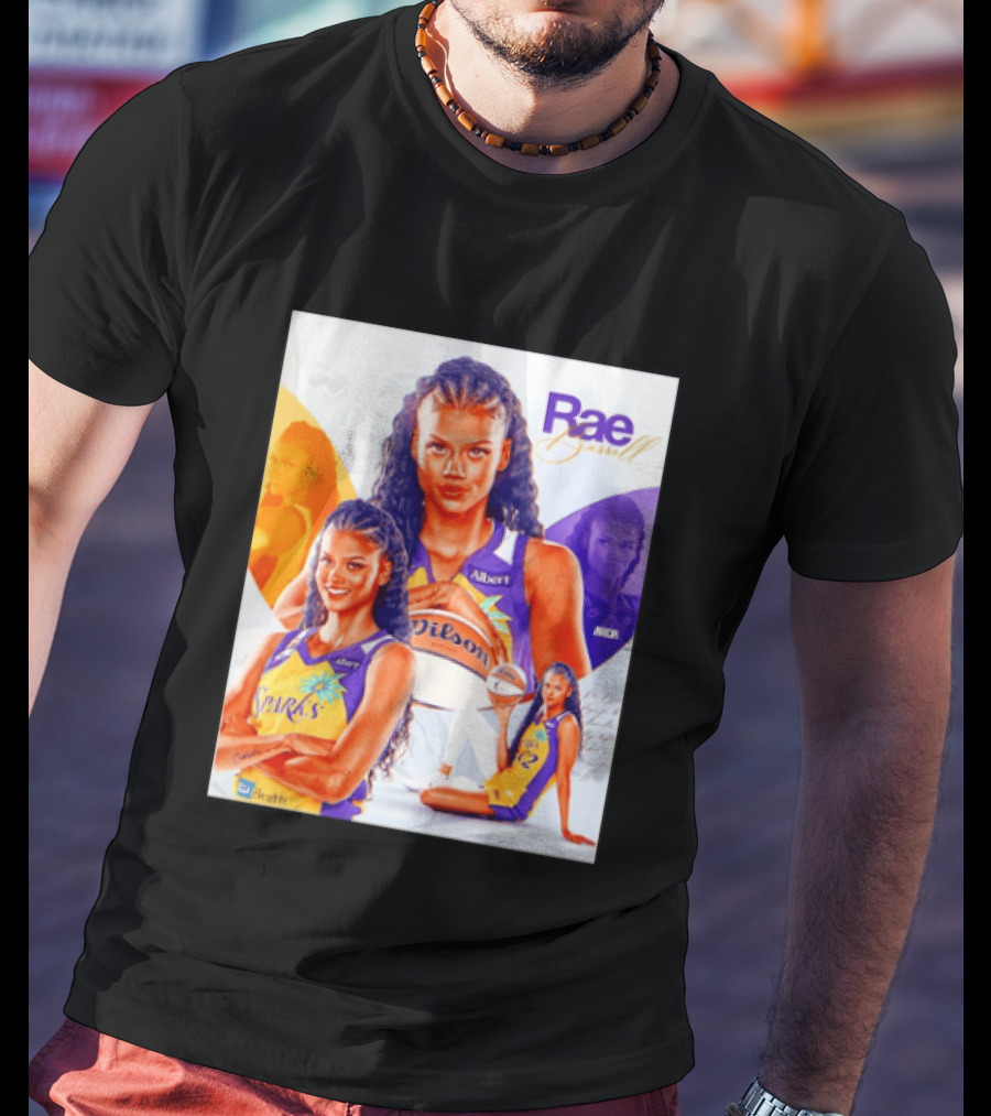 WNBA Rae Burrell Los Angeles Sparks No 22 Wilson Basketball Collage T-Shirt