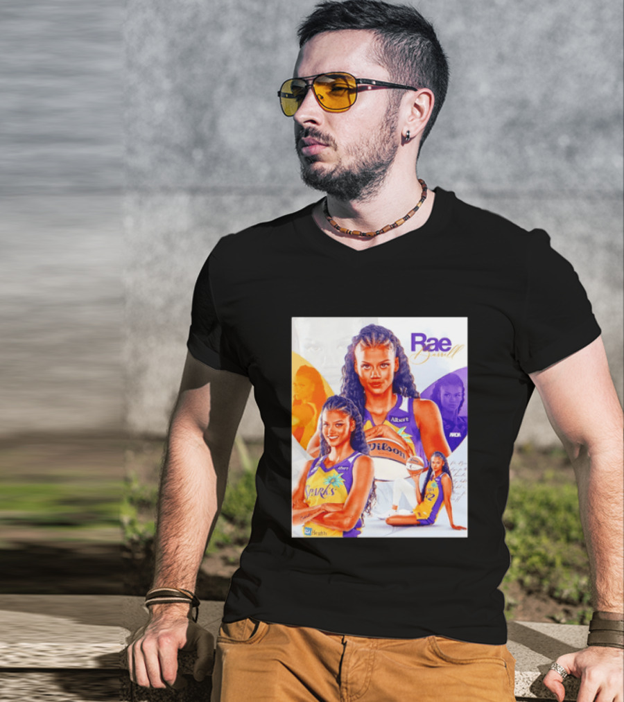 WNBA Rae Burrell Los Angeles Sparks No 22 Wilson Basketball Collage T-Shirt