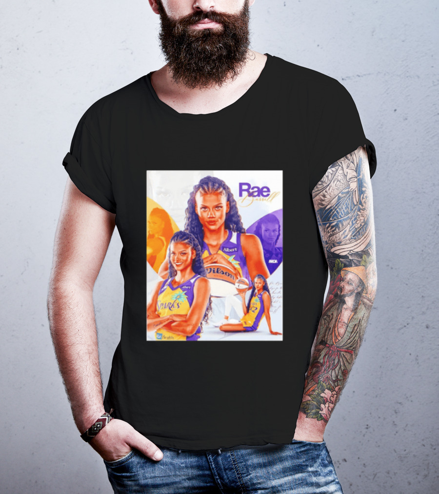 WNBA Rae Burrell Los Angeles Sparks No 22 Wilson Basketball Collage T-Shirt