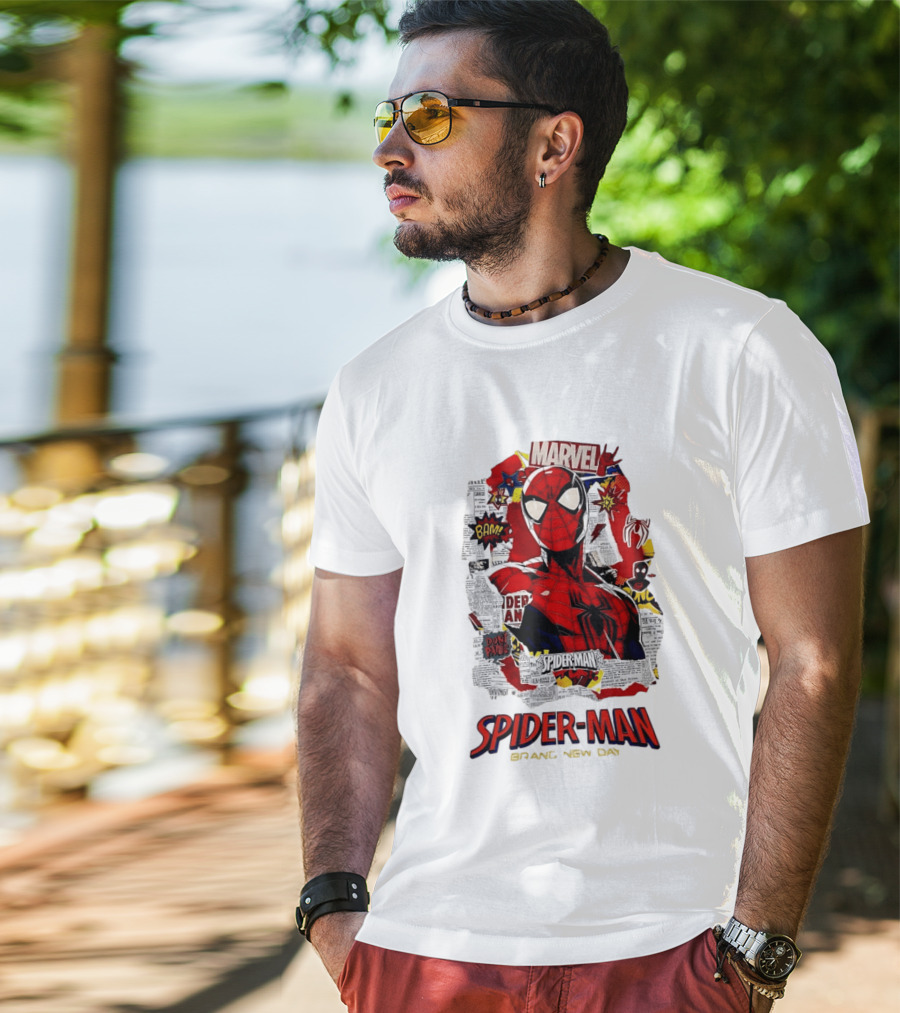 Marvel Spider Man Brand New Day Comic Collage T-Shirt