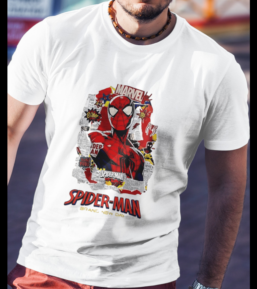 Marvel Spider Man Brand New Day Comic Collage T-Shirt