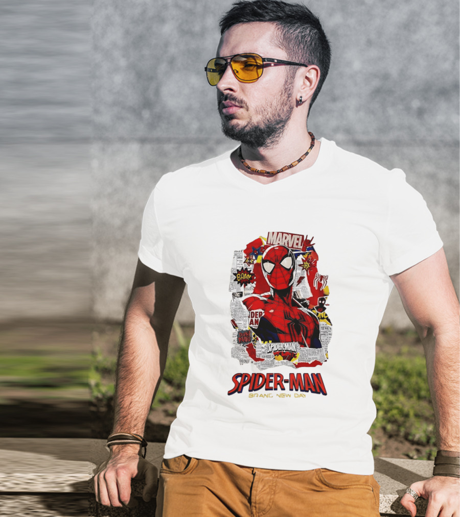 Marvel Spider Man Brand New Day Comic Collage T-Shirt