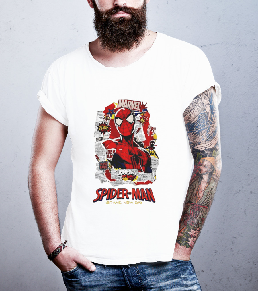 Marvel Spider Man Brand New Day Comic Collage T-Shirt