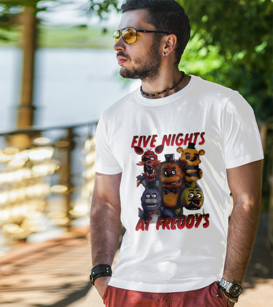 Five Nights At Freddy's Cartoon Characters Freddy Bonnie Chica Foxy T-Shirt