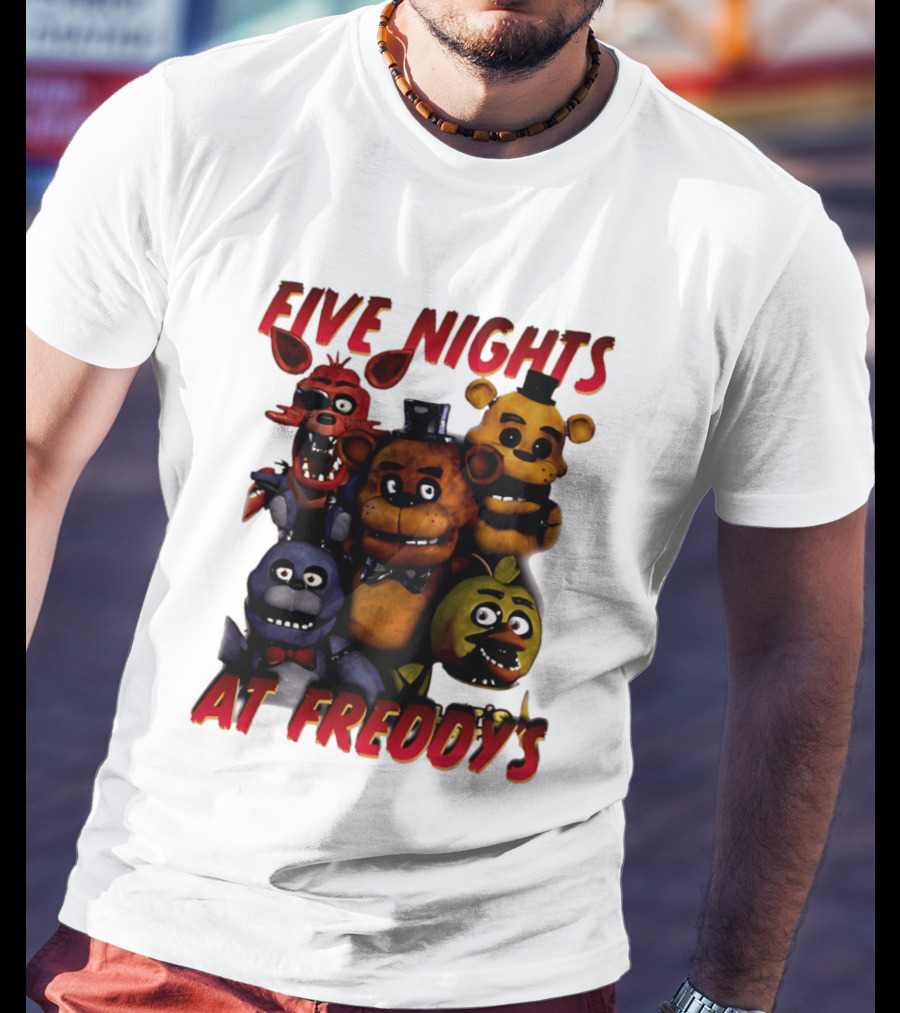 Five Nights At Freddy's Cartoon Characters Freddy Bonnie Chica Foxy T-Shirt