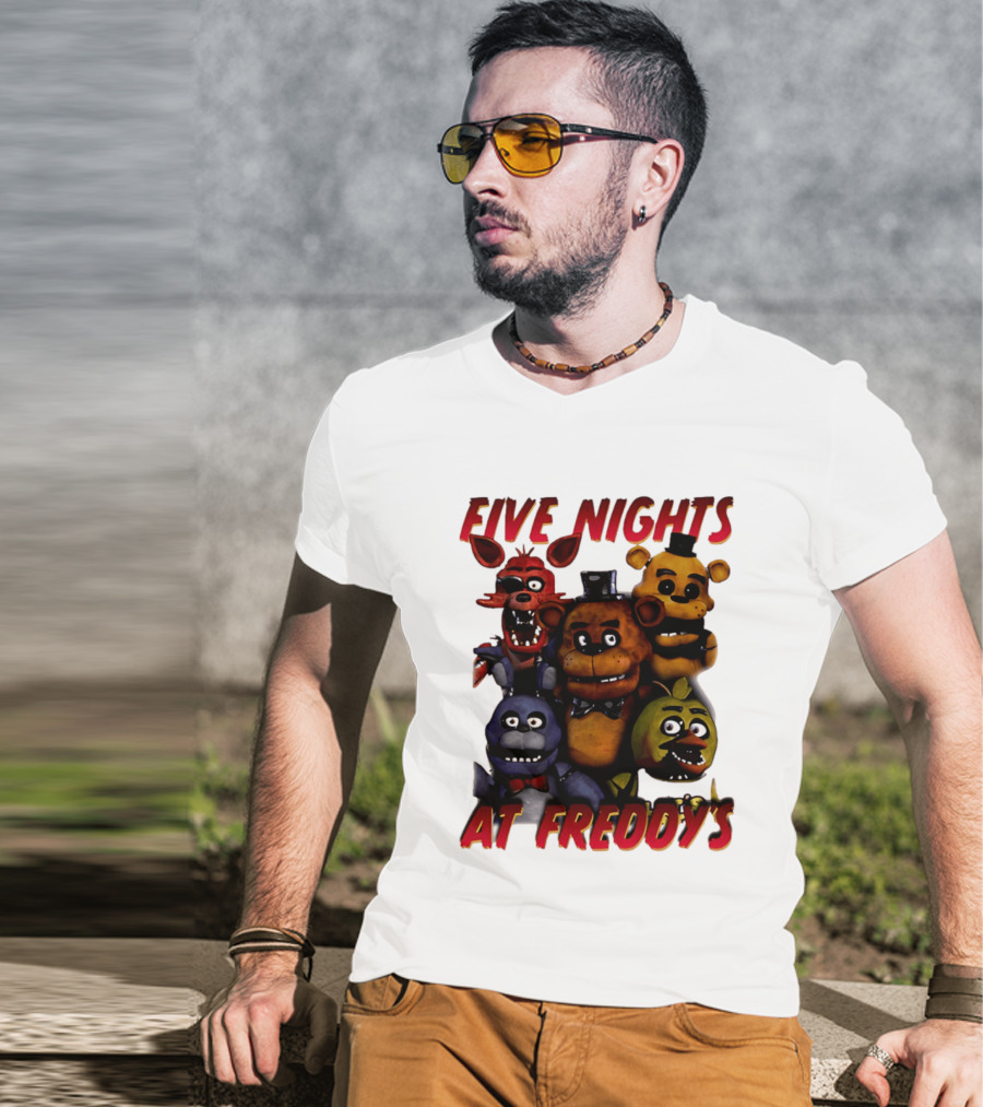 Five Nights At Freddy's Cartoon Characters Freddy Bonnie Chica Foxy T-Shirt