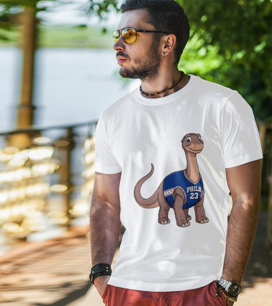 Phila 23 Dinosaur In Philadelphia 76ers Basketball Jersey T-Shirt