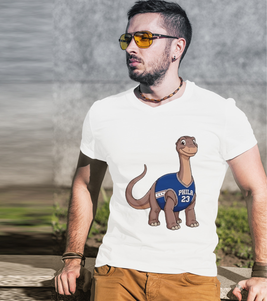 Phila 23 Dinosaur In Philadelphia 76ers Basketball Jersey T-Shirt