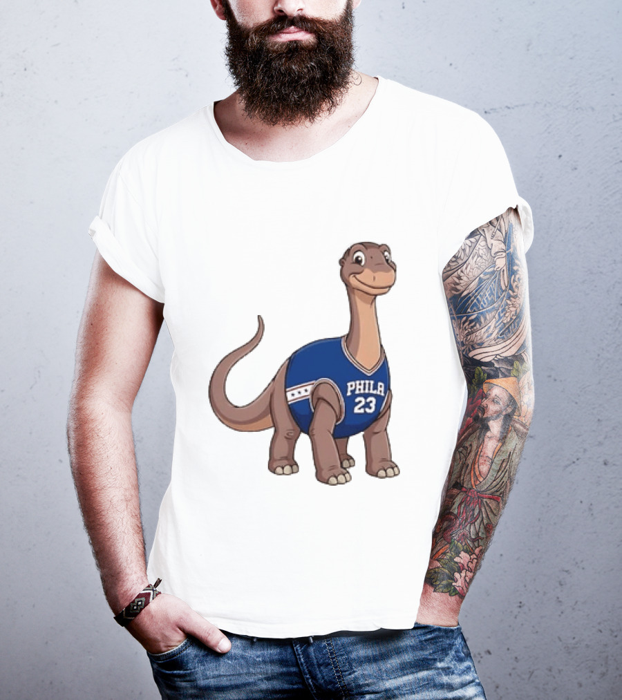 Phila 23 Dinosaur In Philadelphia 76ers Basketball Jersey T-Shirt