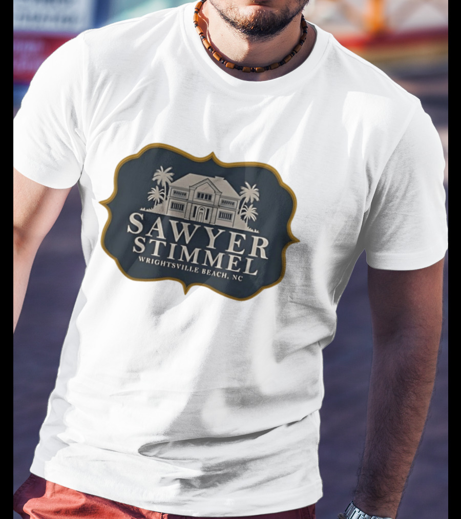 Sawyer Stimmel Wrightsville Beach NC House And Palm Trees T-Shirt