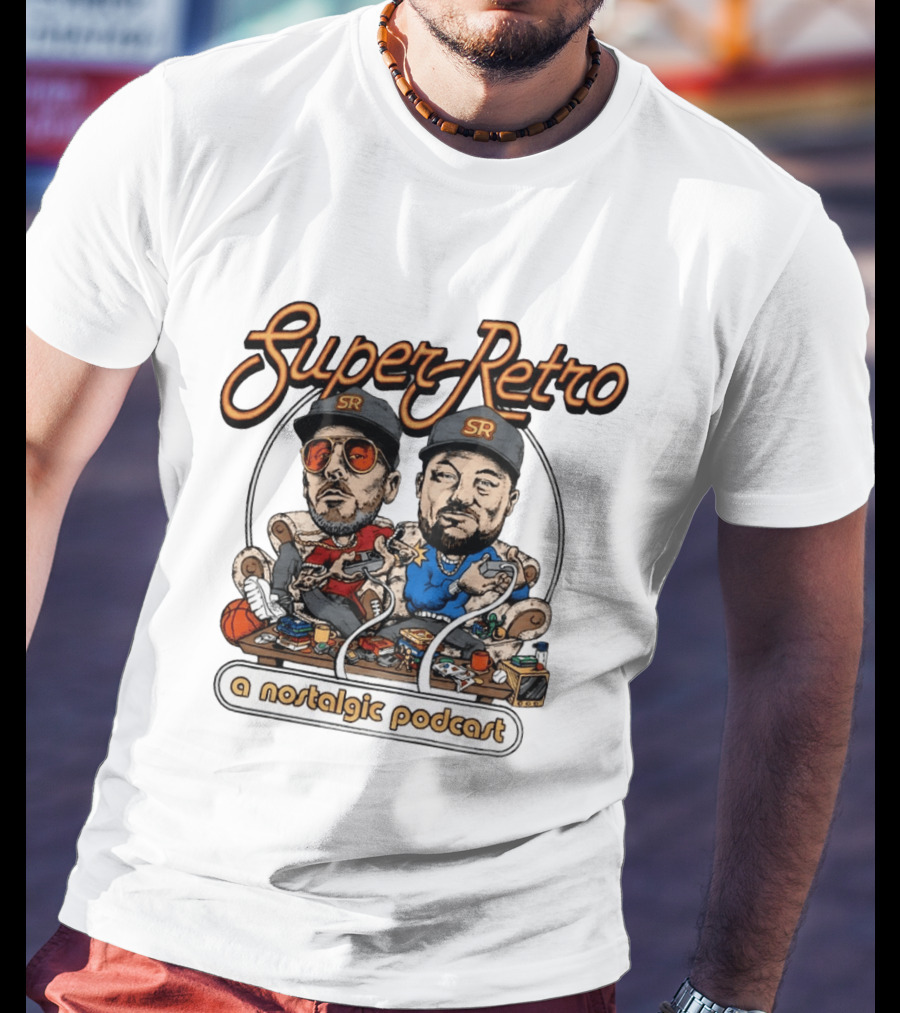 Super Retro SR A Nostalgic Podcast T-Shirt