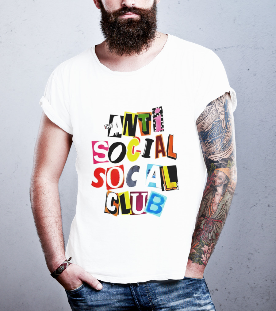 The Anti Social Social Club ASSC Collage Colorful T-Shirt