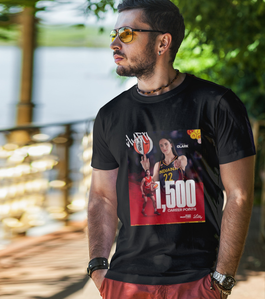 Caitlin Clark Indiana Fever 1500 Career Points Milestone Celebration WNBA Fever Milestones T-Shirt