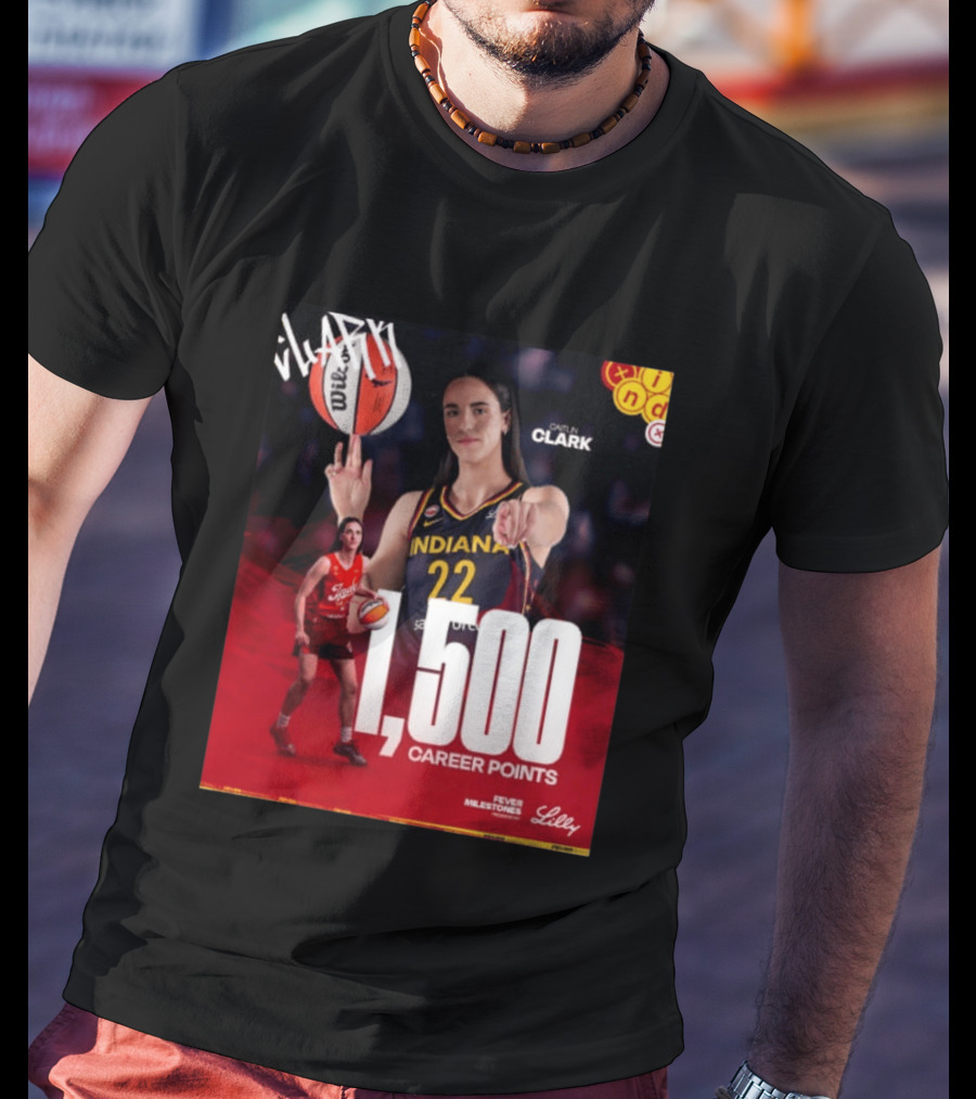 Caitlin Clark Indiana Fever 1500 Career Points Milestone Celebration WNBA Fever Milestones T-Shirt