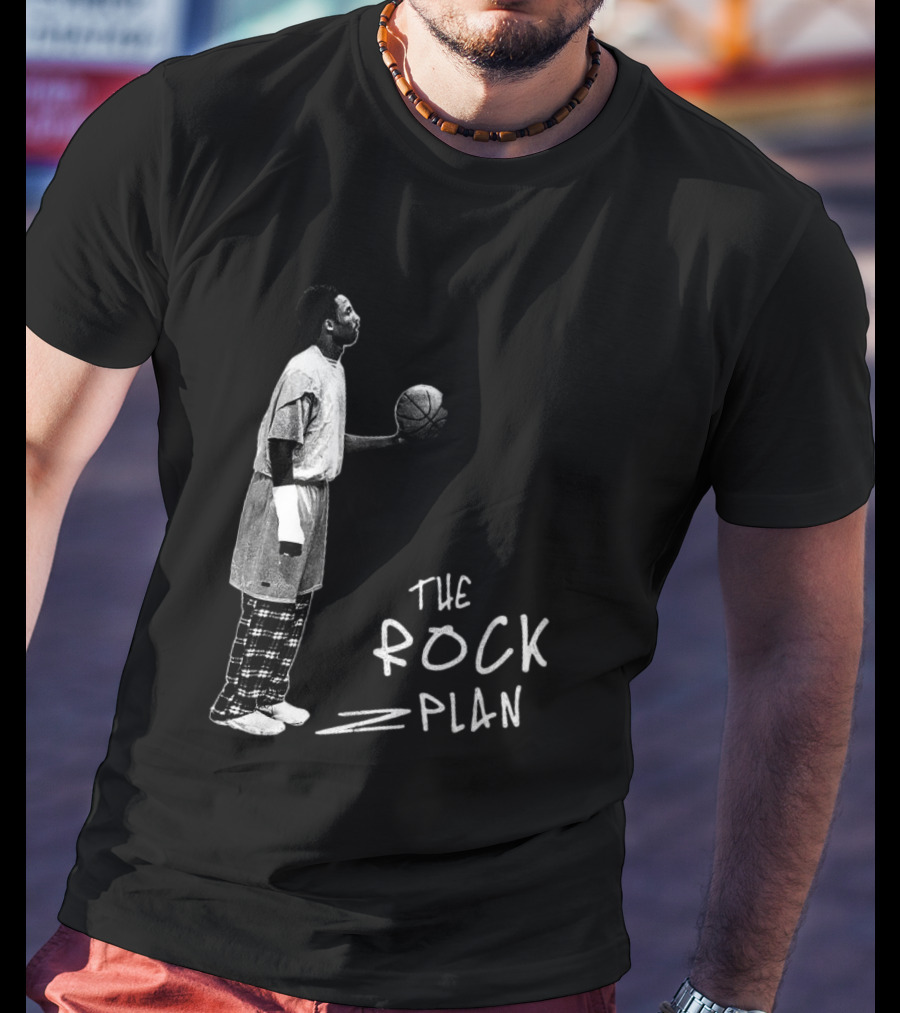 The Rock Plan Street Basketball Vintage Style Player Holding Ball T-Shirt