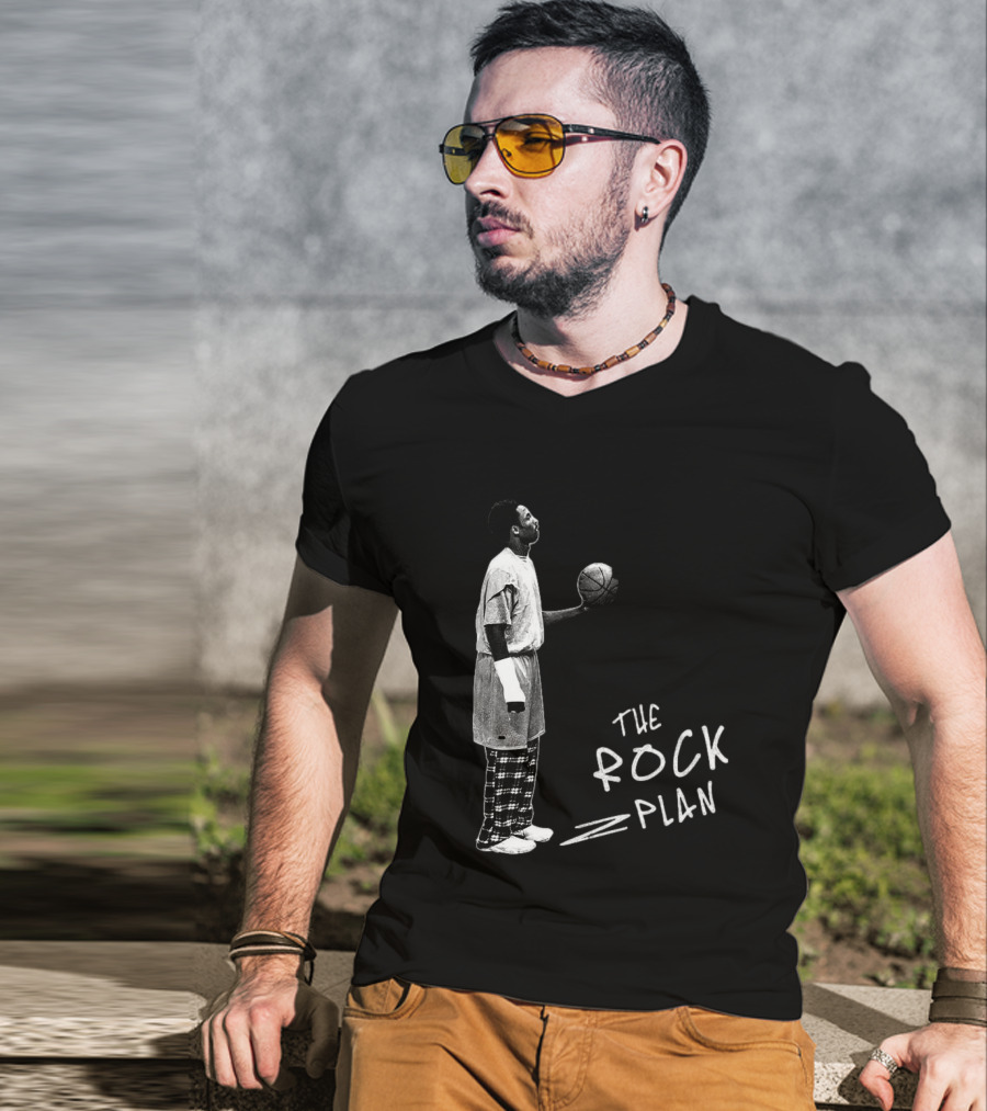 The Rock Plan Street Basketball Vintage Style Player Holding Ball T-Shirt