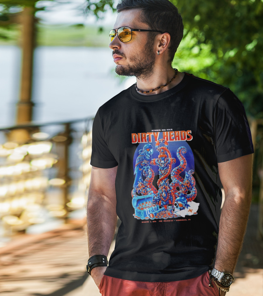 Dirty Heads Summer 2026 Tour Nashville TN August 1 Skeletons And Octopus T-Shirt
