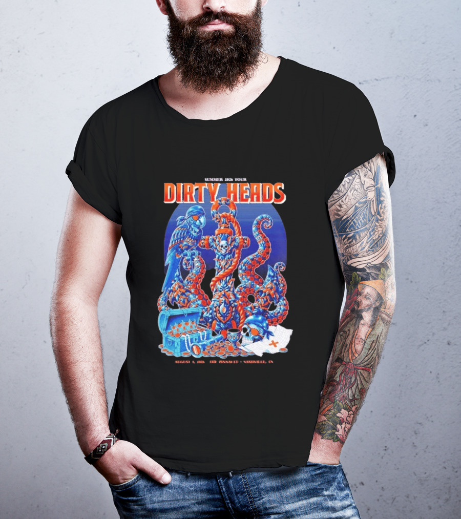 Dirty Heads Summer 2026 Tour Nashville TN August 1 Skeletons And Octopus T-Shirt
