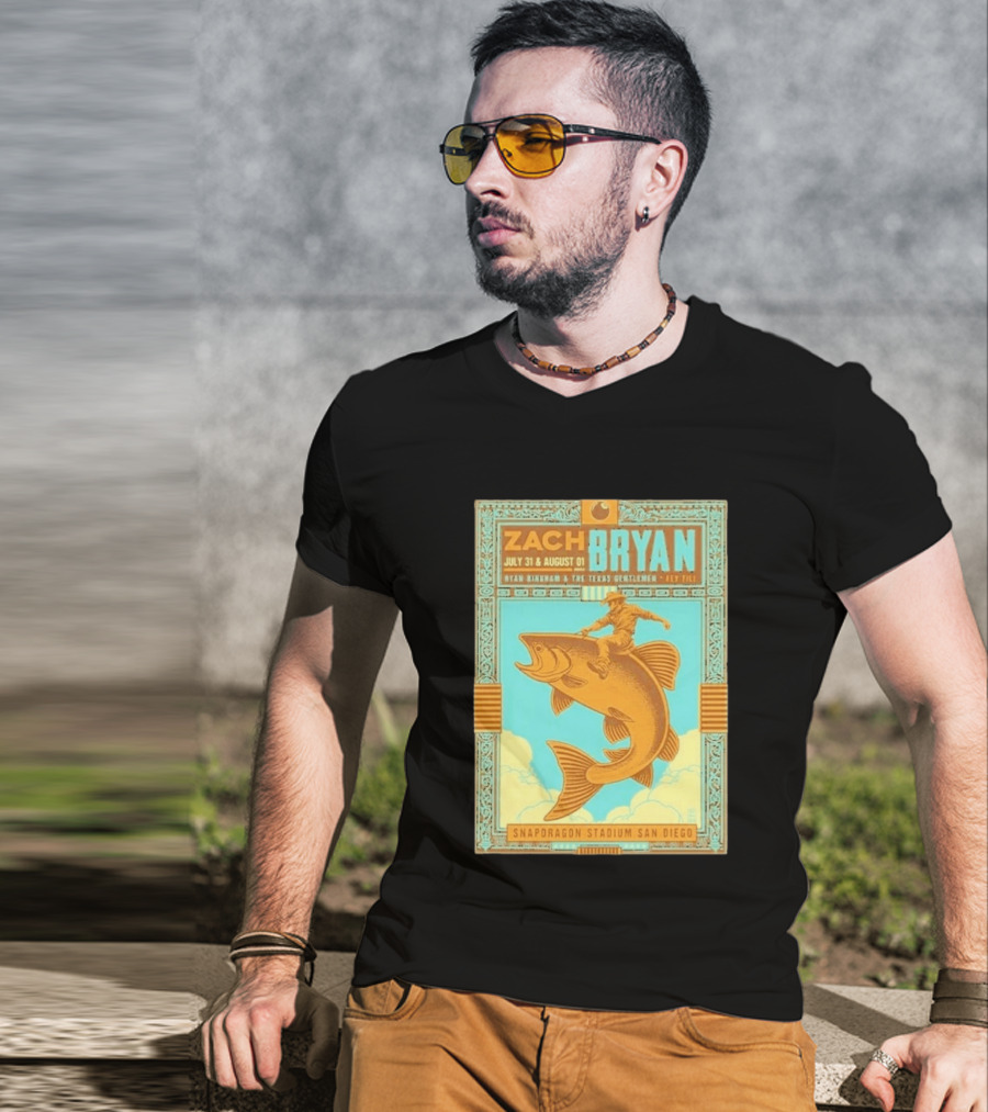 Zach Bryan July 31 August 1 Snapdragon Stadium San Diego Featuring Ryan Bingham The Texas Gentlemen Key Eli 2026 T-Shirt